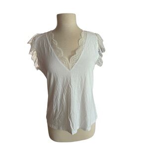 NWT GENERATION LOVE JOY RUFFLE TOP WHITE SZ L